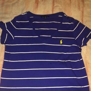 Blue polo V-neck